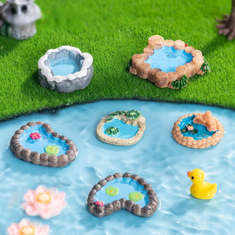Bonsai Garden With Pond - Miniature Landscape Mini Pool Model DIY