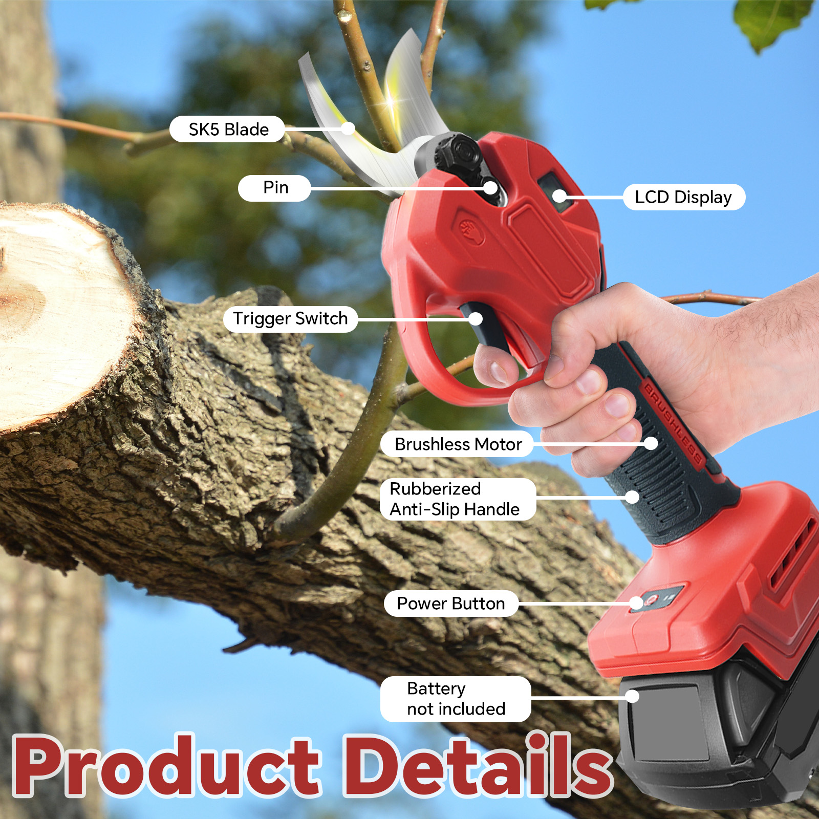 30mm Brushless Electric Prunin - Bonsai Garden Tree のレビューと価格
