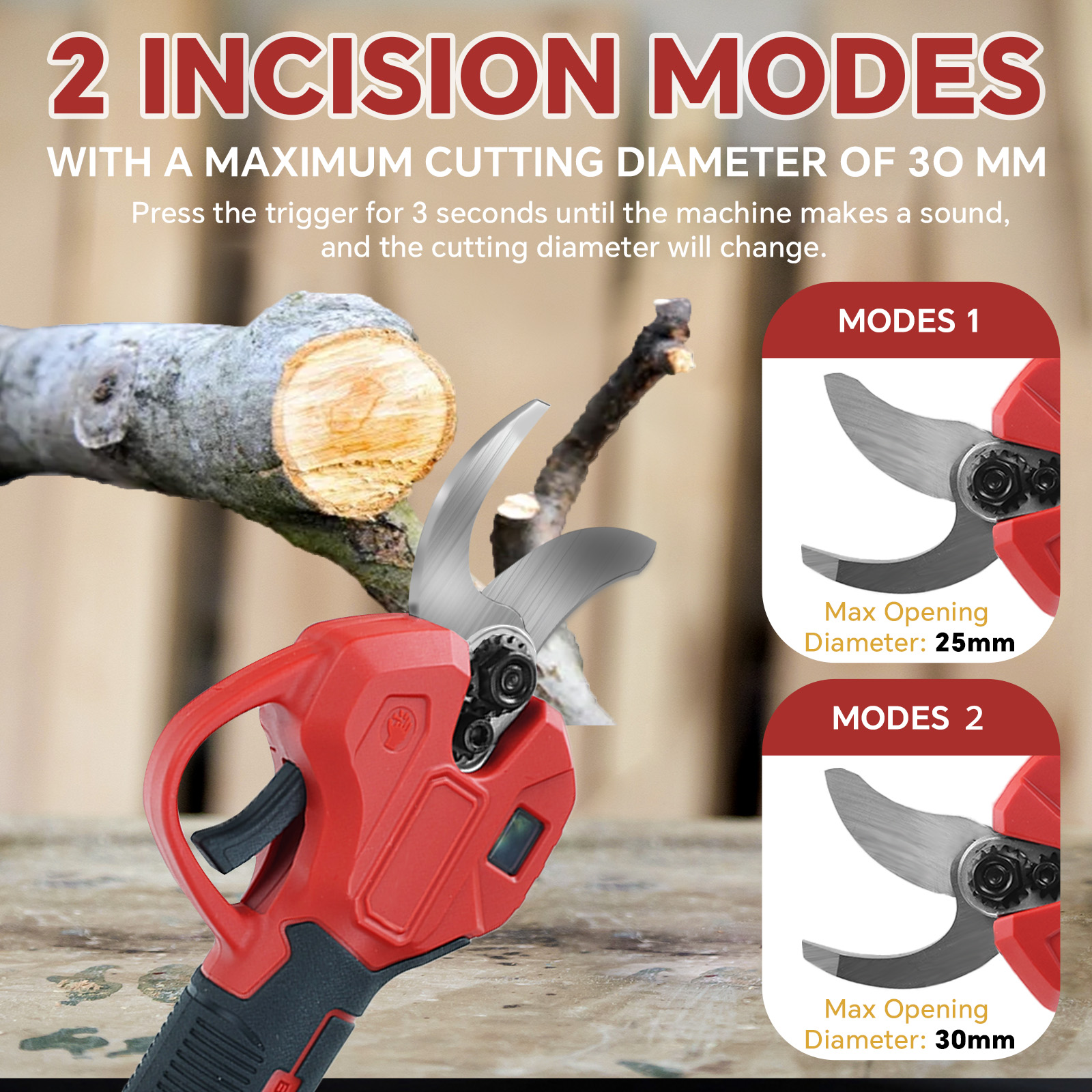 30mm Brushless Electric Prunin - Bonsai Garden Tree のレビューと価格