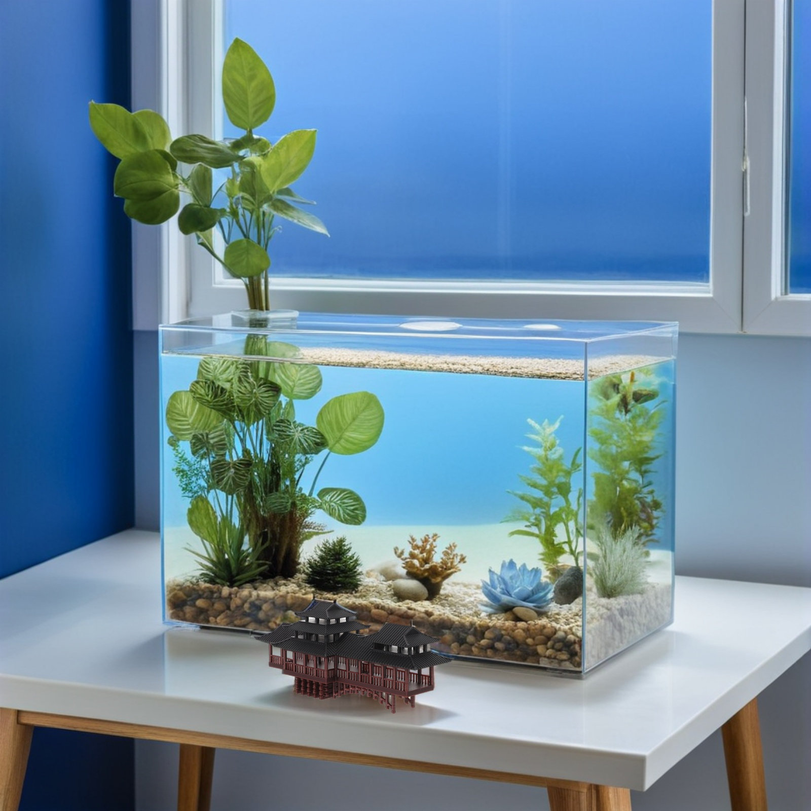 Tiny Plastic Asian Garden Brid - Bonsai Garden With Pond のレビューと価格