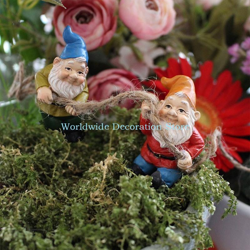 Q39B 4Pcs Dwarf Resin Figurine - Bonsai Garden With Pond のレビューと価格