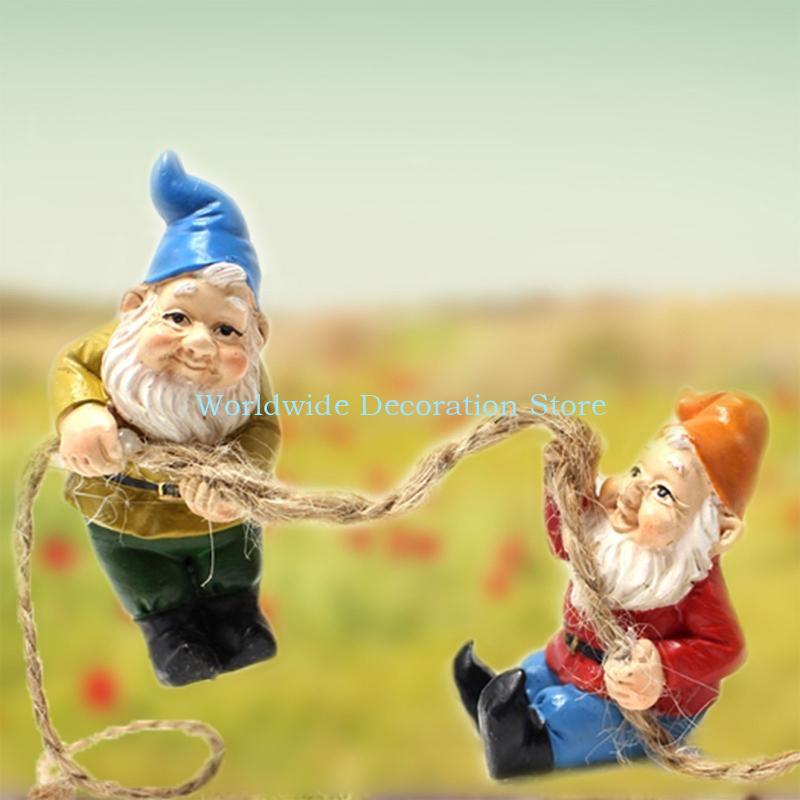 Q39B 4Pcs Dwarf Resin Figurine - Bonsai Garden With Pond のレビューと価格
