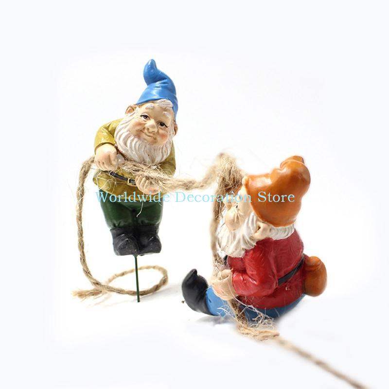 Q39B 4Pcs Dwarf Resin Figurine - Bonsai Garden With Pond のレビューと価格