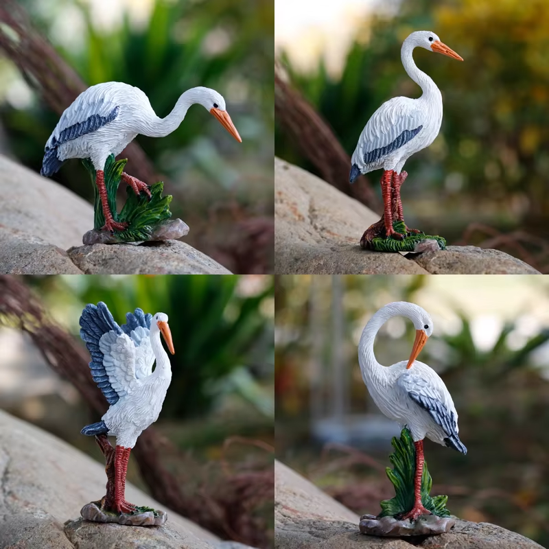 Mini Cute Egret Crane Resin St - Bonsai Garden With Pond のレビューと価格