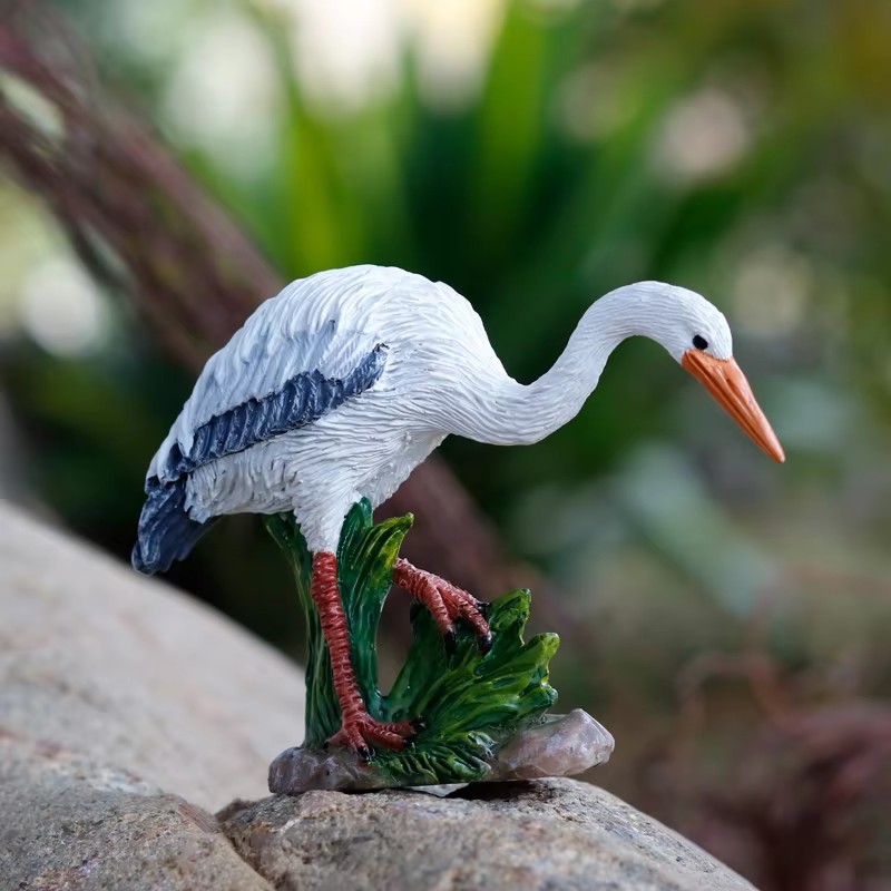 Mini Cute Egret Crane Resin St - Bonsai Garden With Pond のレビューと価格
