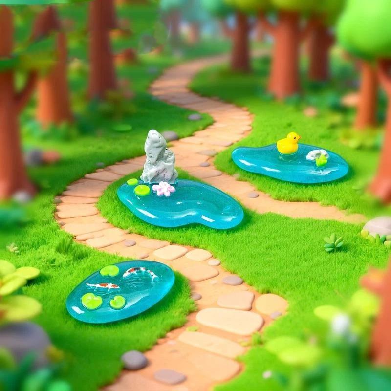 【HG】Mini Resin Pond Ornaments  - Bonsai Garden With Pond のレビューと価格