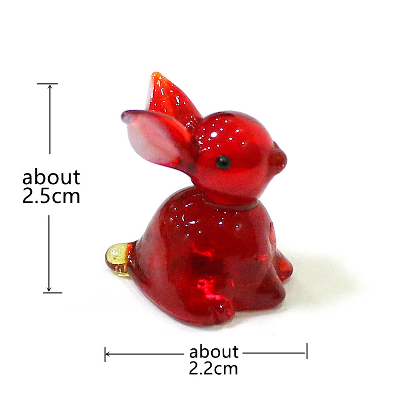 2pcs Mini Glass Bunny Figurine - Japan Bonsai Garden のレビューと価格